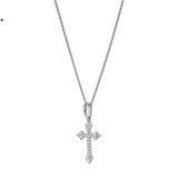 Lumina Cross Diamond Pendant in 14K White Gold - 0.11 ct