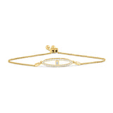 Marquise Bolo Adjustable Diamond Bracelet in 14K Yellow Gold