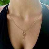 Chandelier Circle Trio Bolo Adjustable Diamond Lariat Necklace in 14K Yellow Gold Vermeil on Sterling Silver