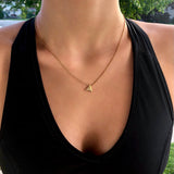 Skyscraper Triangle Diamond Necklace in 14K Yellow Gold Vermeil on Sterling Silver