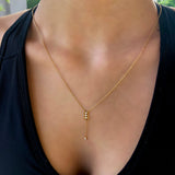 Traffic Light Bolo Adjustable Diamond Lariat Necklace in 14K Yellow Gold Vermeil on Sterling Silver