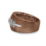 Hustle & Tackle Brown Rhodium Plated Sterling Silver American Football Diamond Ring