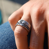 Surf's Up Sterling Silver Blue Sapphire & Topaz Band Ring