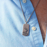Surfrider Beach Sterling Silver Blue Sapphire & Topaz Stone Tag