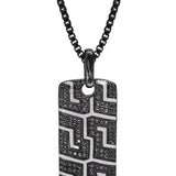 Pro Rider Black Rhodium Plated Sterling Silver Tire Tread Black Diamond Tag