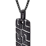 Pro Rider Black Rhodium Plated Sterling Silver Tire Tread Black Diamond Tag