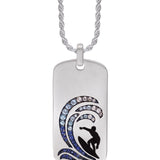 Surfer's Paradise Sterling Silver Blue Sapphire & Topaz Stone Tag