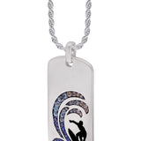 Surfer's Paradise Sterling Silver Blue Sapphire & Topaz Stone Tag