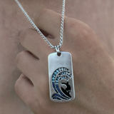 Surfer's Paradise Sterling Silver Blue Sapphire & Topaz Stone Tag