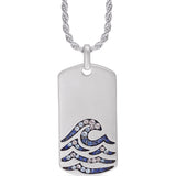 Breaking Waves Sterling Silver Blue Sapphire & Topaz Stone Tag