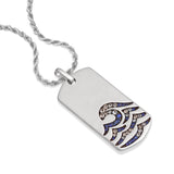 Breaking Waves Sterling Silver Blue Sapphire & Topaz Stone Tag