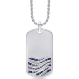 Deep Blue Sea Sterling Silver Blue Sapphire & Topaz Stone Tag