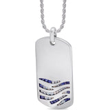 Deep Blue Sea Sterling Silver Blue Sapphire & Topaz Stone Tag