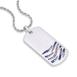 Deep Blue Sea Sterling Silver Blue Sapphire & Topaz Stone Tag