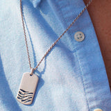 Deep Blue Sea Sterling Silver Blue Sapphire & Topaz Stone Tag