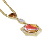 Girl on Fire Citrine & Diamond Mosaic Necklace in 14K Yellow Gold Plated Sterling Silver