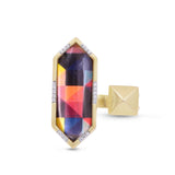 Bold Desires Diamond Mosaic Open Ring in 14K Yellow Gold Plated Sterling Silver