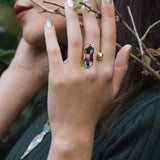 Bold Desires Diamond Mosaic Open Ring in 14K Yellow Gold Plated Sterling Silver