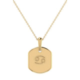 Cancer Crab Ruby & Diamond Constellation Tag Pendant Necklace in 14K Yellow Gold