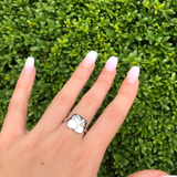 Gemini Twin Moonstone & Diamond Constellation Signet Ring in 14K White Gold