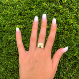 Leo Lion Peridot & Diamond Constellation Signet Ring in 14K Yellow Gold Vermeil on Sterling Silver