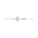 North Star Adjustable Diamond Cuff in Sterling Silver