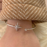 North Star Adjustable Diamond Cuff in Sterling Silver