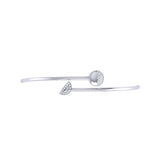 Moon Stages Adjustable Diamond Bangle in Sterling Silver