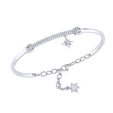 Little North Star Diamond Bar Bangle in Sterling Silver