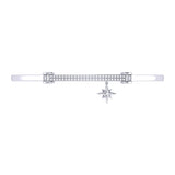 Little North Star Diamond Bar Bangle in 14K White Gold