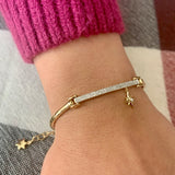 Little North Star Diamond Bar Bangle in 14K Yellow Gold Vermeil on Sterling Silver