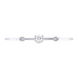 North Star Crescent Diamond Bangle in 14K White Gold