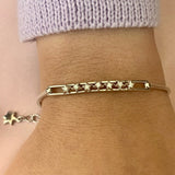 Starry Lane Diamond Bangle in 14K White Gold