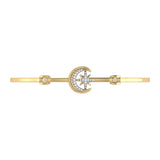 Nighttime Lovers Crescent Diamond Bangle in 14K Yellow Gold