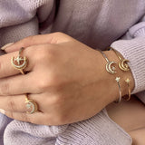 Starkissed Crescent Adjustable Diamond Cuff in 14K Yellow Gold Vermeil on Sterling Silver