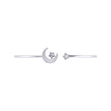 Starkissed Crescent Adjustable Diamond Cuff in Sterling Silver