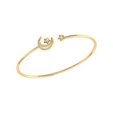 Starkissed Crescent Adjustable Diamond Cuff in 14K Yellow Gold Vermeil on Sterling Silver