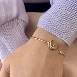 Starkissed Crescent Adjustable Diamond Cuff in 14K Yellow Gold Vermeil on Sterling Silver