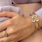 Moon Phases Adjustable Diamond Cuff in 14K White Gold