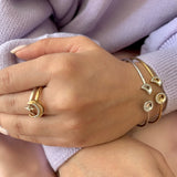 Moon Phases Adjustable Diamond Cuff in 14K White Gold