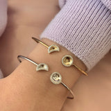 Moon Phases Adjustable Diamond Cuff in 14K White Gold