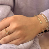 Moonlit Star Adjustable Diamond Cuff in 14K Yellow Gold Vermeil on Sterling Silver