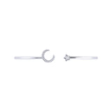 Moonlit Star Adjustable Diamond Cuff in Sterling Silver