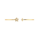 Starry Night Adjustable Diamond Cuff in 14K Yellow Gold Vermeil on Sterling Silver