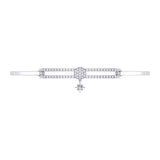 Full Moon North Star Diamond Bangle in 14K White Gold