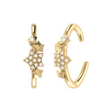 Star Cluster Diamond Ear Cuffs in 14K Yellow Gold Vermeil on Sterling Silver
