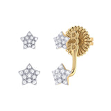 Star Duo Diamond Stud Earrings in 14K Yellow Gold