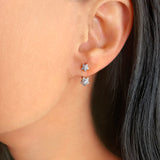 Star Duo Diamond Stud Earrings in 14K Yellow Gold Vermeil on Sterling Silver