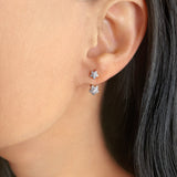 Star Duo Diamond Stud Earrings in 14K Yellow Gold