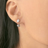 Moon Transformation Star Diamond Stud Earrings in 14K White Gold